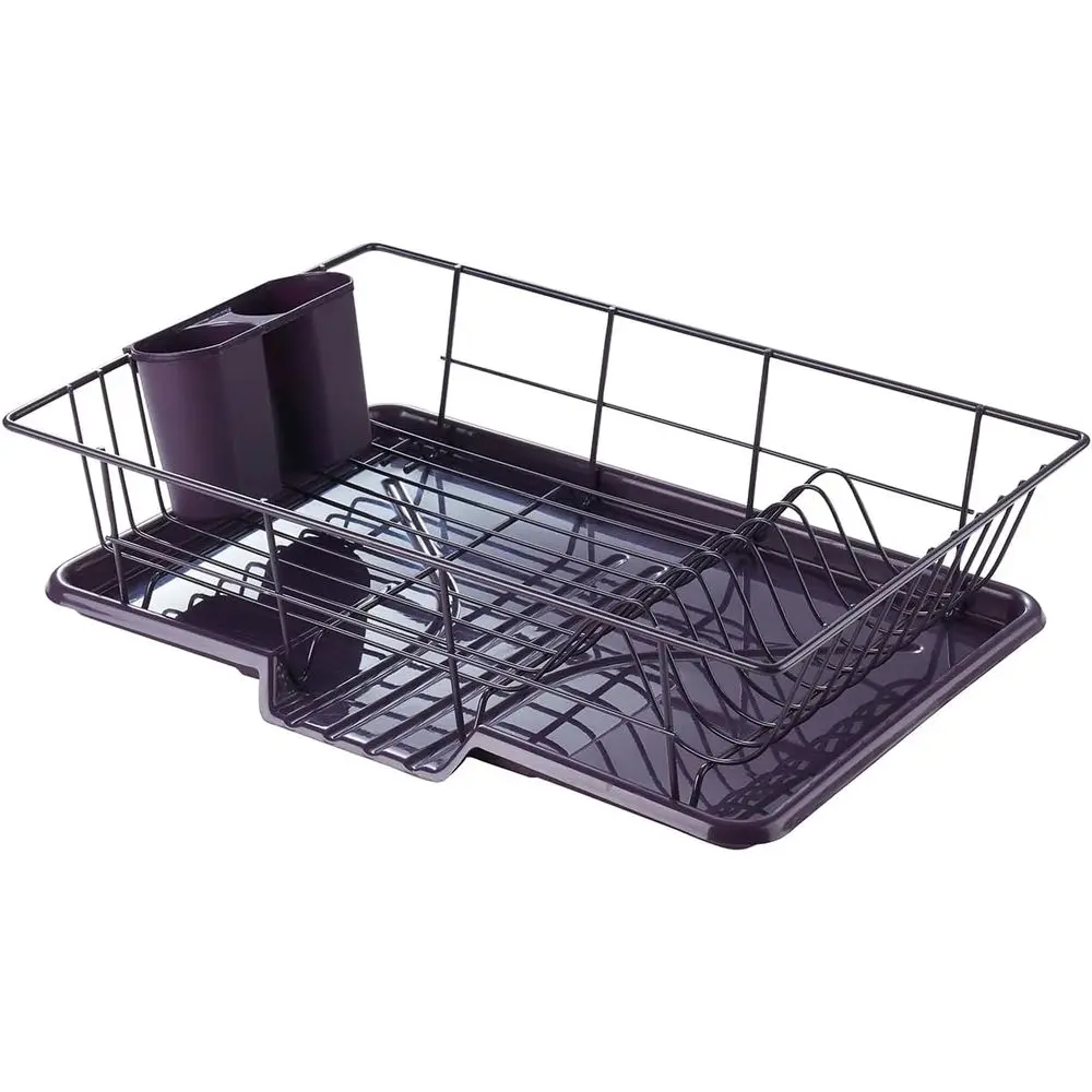 Space-Efficient 3-Piece Dish Drainer Set: Compact Organizer with Cutlery Tray and Drainboard - Optimize Counter Space, Eggplant
Space-Efficient 3-Piece Dish Drainer Set: Compact Organizer with Cutlery Tray and Drainboard - Optimize Counter Space, Eggplant