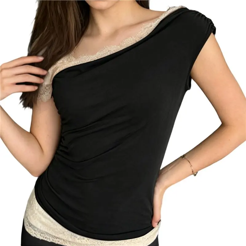 CYL-Women's Summer Off Shoulder Tops Going Out Y2k Shirts Cap Sleeve Ruched Asymmetrical Blouses
CYL-Women's Summer Off Shoulder Tops Going Out Y2k Shirts Cap Sleeve Ruched Asymmetrical Blouses