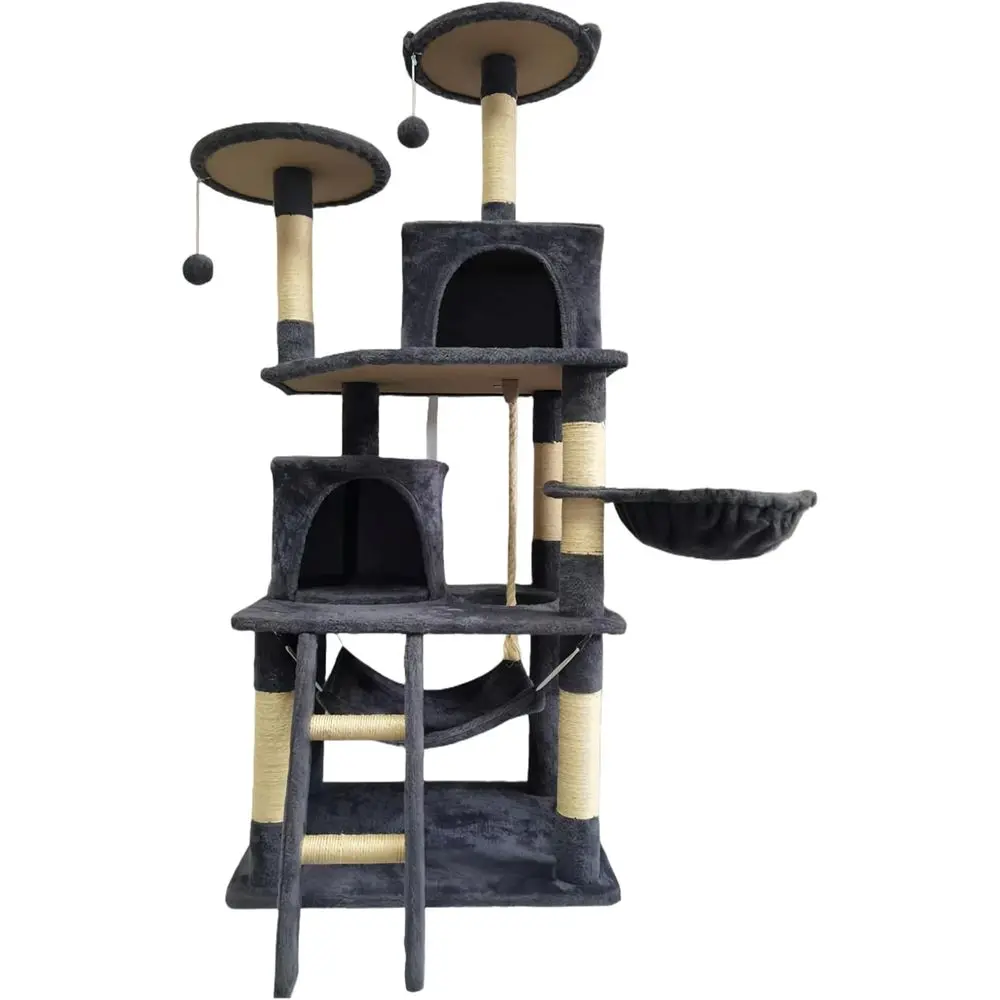 Кошачья лежанка-когтеточка 60,63 дюйма, многоуровневая, с плюшевыми лежанками, центром для активностей, уютной корзиной и гамаком
Кошачья лежанка-когтеточка 60,63 дюйма, многоуровневая, с плюшевыми лежанками, центром для активностей, уютной корзиной и гамаком