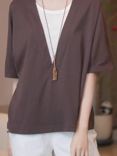 Fashionable Short Sleeve T-Shirt plus Size Summer New Style Commute Style Polyester Fiber Thin Model for Ladies
Fashionable Short Sleeve T-Shirt plus Size Summer New Style Commute Style Polyester Fiber Thin Model for Ladies