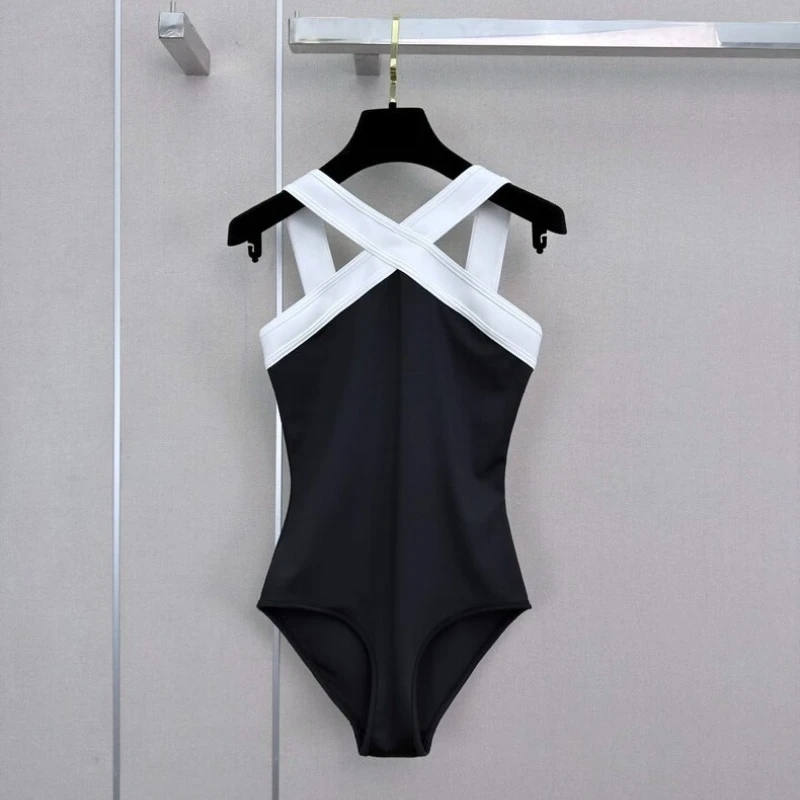 26S Women One Piece Swimsuit Black White Contrast Spaghetti Straps Long Sash Summer Beach Bathing Suit for Pool Holiday Vacation
26S Women One Piece Swimsuit Black White Contrast Spaghetti Straps Long Sash Summer Beach Bathing Suit for Pool Holiday Vacation