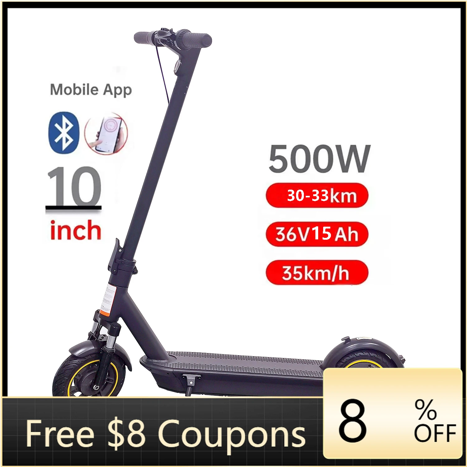 STLF WJW CJM 10 Inch Electric Scooter 350/500W Fold E Scooter 36v10.4Ah15Ah Adult Scooter 30-60km Endurance Waterproof
STLF WJW CJM 10 Inch Electric Scooter 350/500W Fold E Scooter 36v10.4Ah15Ah Adult Scooter 30-60km Endurance Waterproof