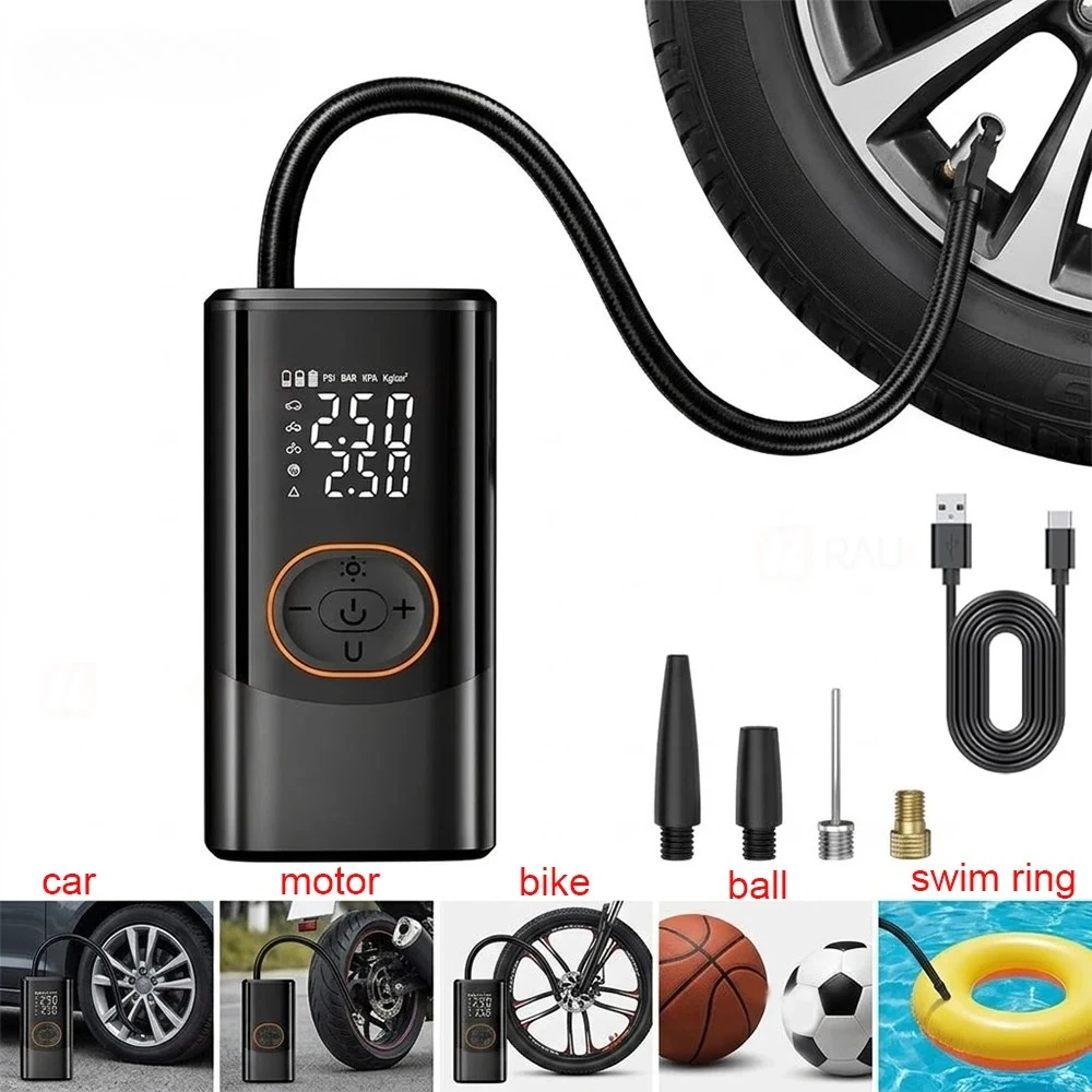 Tire Inflator Portable Air Compressor Electric Mini Air Pump for Car Motorcycle Bicycle Ball Portable Digital Car Tires Air Pump
Tire Inflator Portable Air Compressor Electric Mini Air Pump for Car Motorcycle Bicycle Ball Portable Digital Car Tires Air Pump