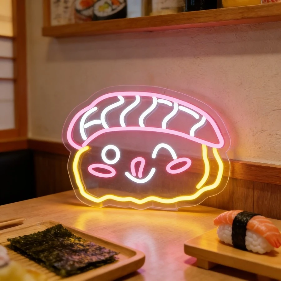 LED Neon Sign Sushi Cute Food Theme USB Night Light Japanese Restaurant Decor Aesthetic Room Setup Kawaii Wall Art Gift
LED Neon Sign Sushi Cute Food Theme USB Night Light Japanese Restaurant Decor Aesthetic Room Setup Kawaii Wall Art Gift