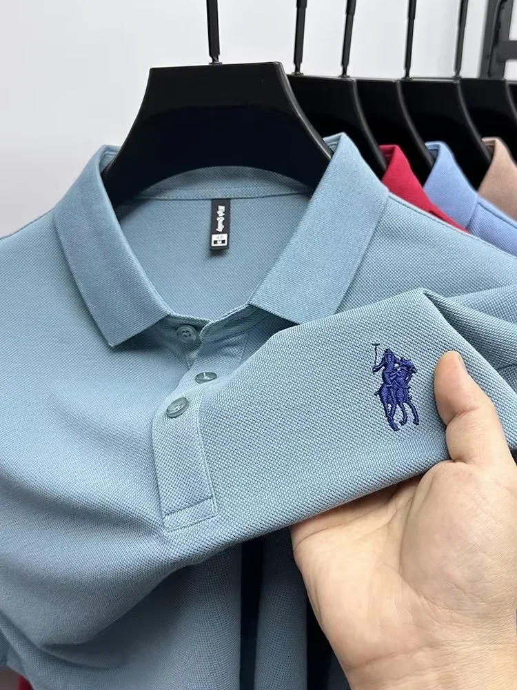 Cotton Breathable Short Sleeve T-shirt Men Luxury Brand Embroidery Loose Relaxed Summer Fashion Business Paul POLO Shir
Cotton Breathable Short Sleeve T-shirt Men Luxury Brand Embroidery Loose Relaxed Summer Fashion Business Paul POLO Shir