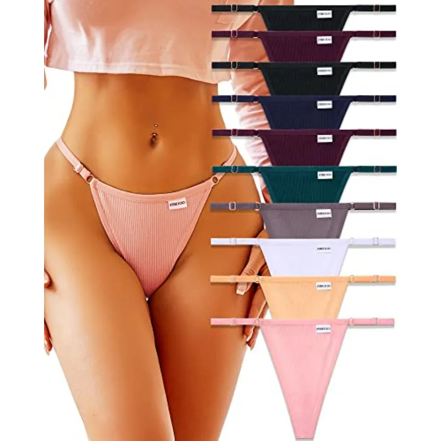 10 Pack Adjustable G String Thongs for Women Sexy Underwear Low Rise Womens Thong Cotton Panties for Ladies S-XL
10 Pack Adjustable G String Thongs for Women Sexy Underwear Low Rise Womens Thong Cotton Panties for Ladies S-XL