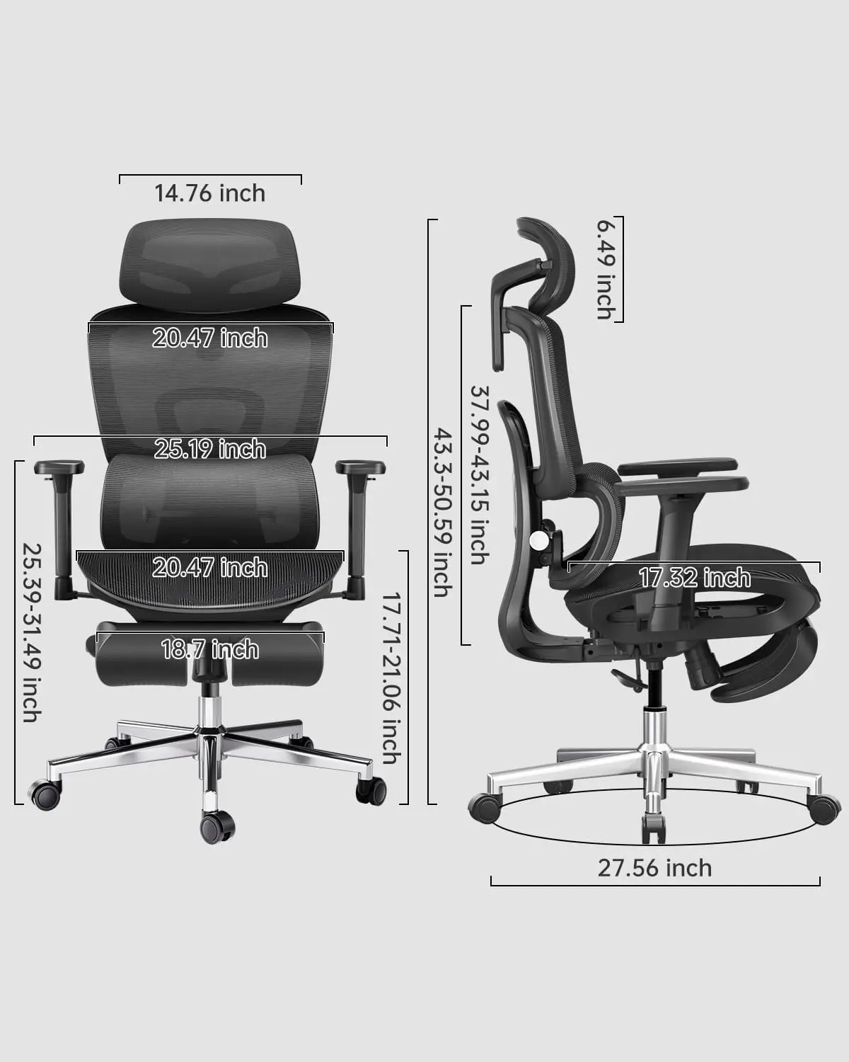 Ergonomic Office Chair with 3D Adjustable Armrests, Adjustable Lumbar Support High Back for Computer Chair, Big and Tall
Ergonomic Office Chair with 3D Adjustable Armrests, Adjustable Lumbar Support High Back for Computer Chair, Big and Tall