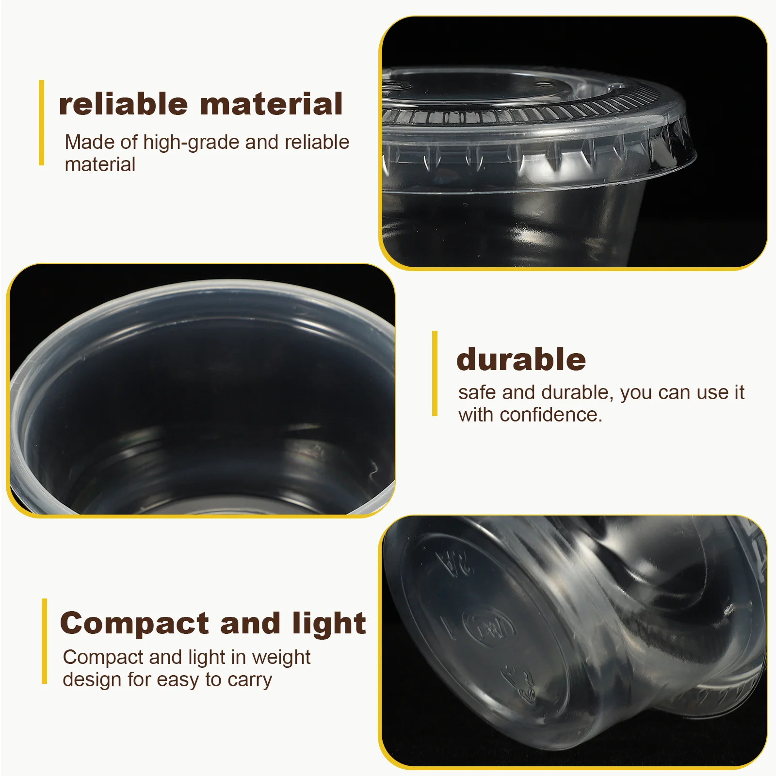 100pcs Disposable Sauce Cups For Takeaway Sauces Dressings Chutney Dipping Mousse Pudding Dessert Camping Picnic Party Hotel
100pcs Disposable Sauce Cups For Takeaway Sauces Dressings Chutney Dipping Mousse Pudding Dessert Camping Picnic Party Hotel