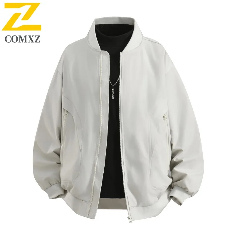 COMXZ Versatile Outerwear Solid Color Baseball Collar Casual Climbing Camping Men's Windbreaker Jacket Travel Varsity Jackets
COMXZ Versatile Outerwear Solid Color Baseball Collar Casual Climbing Camping Men's Windbreaker Jacket Travel Varsity Jackets