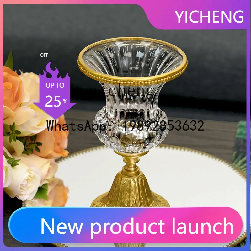 Brass Crystal Glass Delicate Vase Flower Arrangement Flower Ornament
Brass Crystal Glass Delicate Vase Flower Arrangement Flower Ornament