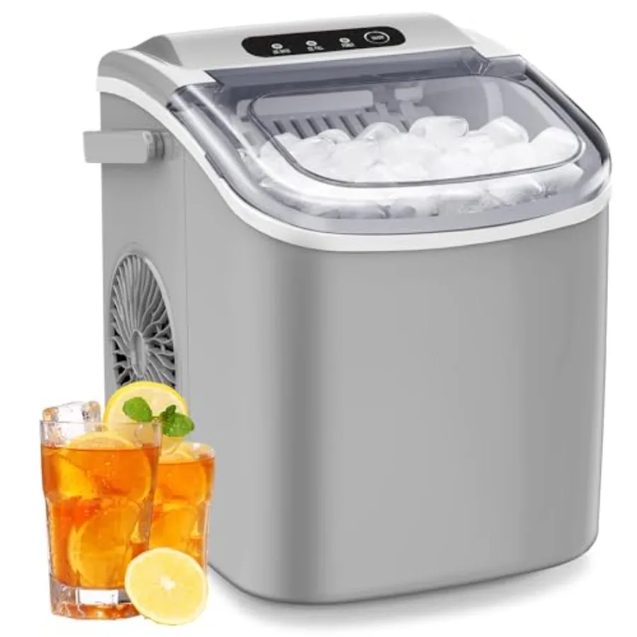 Portable Countertop Ice Maker with Handle Produces 9 BulletShaped Ice Cubes in Just 6 Minutes Capable of Making 26.5 lbs per Da
Portable Countertop Ice Maker with Handle Produces 9 BulletShaped Ice Cubes in Just 6 Minutes Capable of Making 26.5 lbs per Da