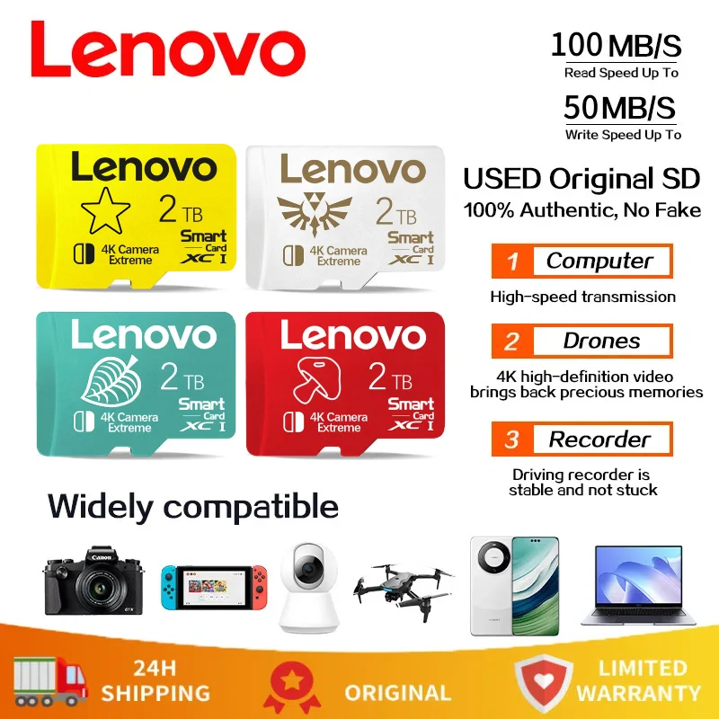 Оригинальная карта памяти Lenovo Micro SD 2TB 1TB, высокоскоростная карта памяти 512 ГБ 128 ГБ Class TF-карта для оборудования дрона, аудио ПК, Ps5, игровая камера
Оригинальная карта памяти Lenovo Micro SD 2TB 1TB, высокоскоростная карта памяти 512 ГБ 128 ГБ Class TF-карта для оборудования дрона, аудио ПК, Ps5, игровая камера