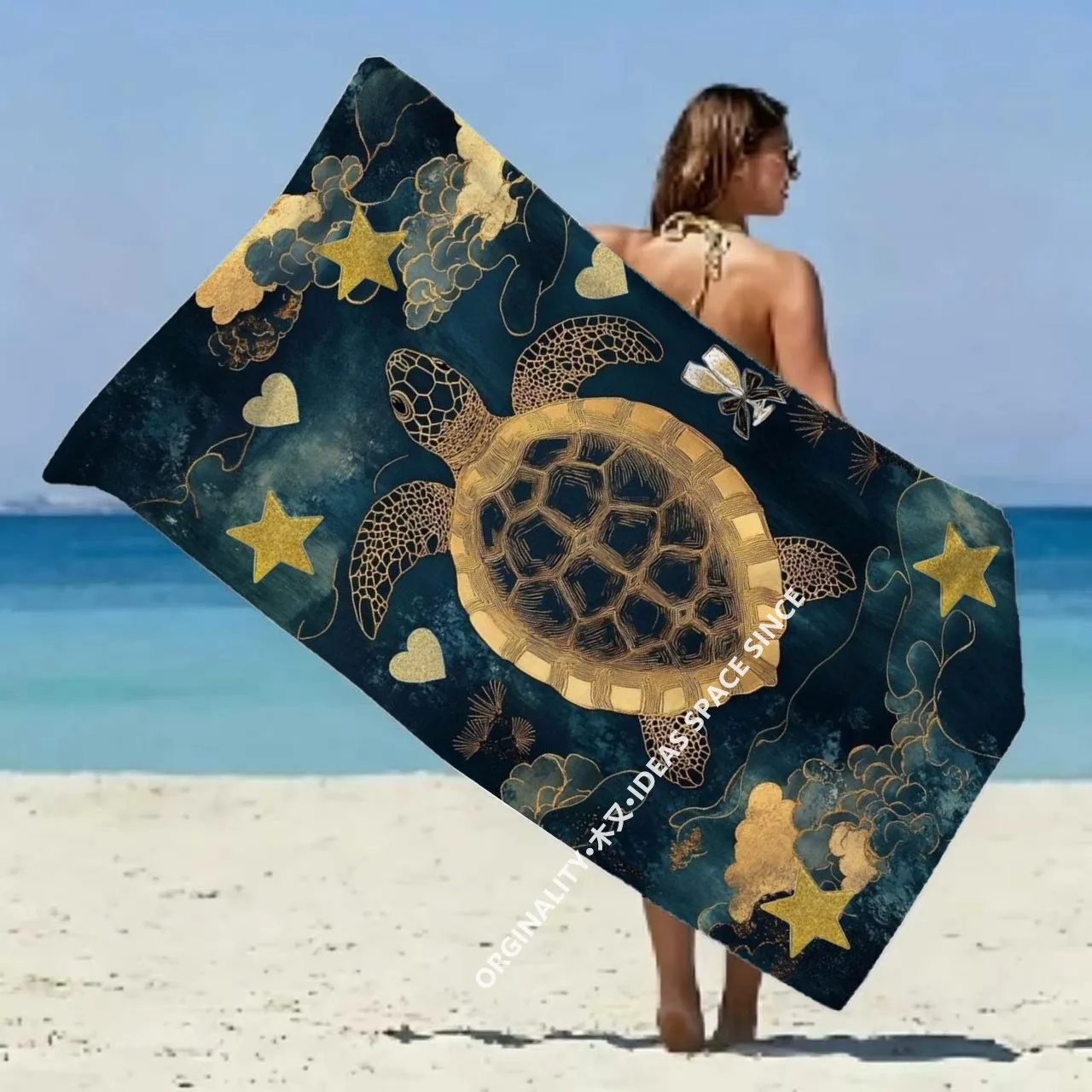 Luxury Gold Sea Turtle Beach Towel Patterned Sunscreen And Windproof Suitable For Swimming Pool Camping Travel
Luxury Gold Sea Turtle Beach Towel Patterned Sunscreen And Windproof Suitable For Swimming Pool Camping Travel