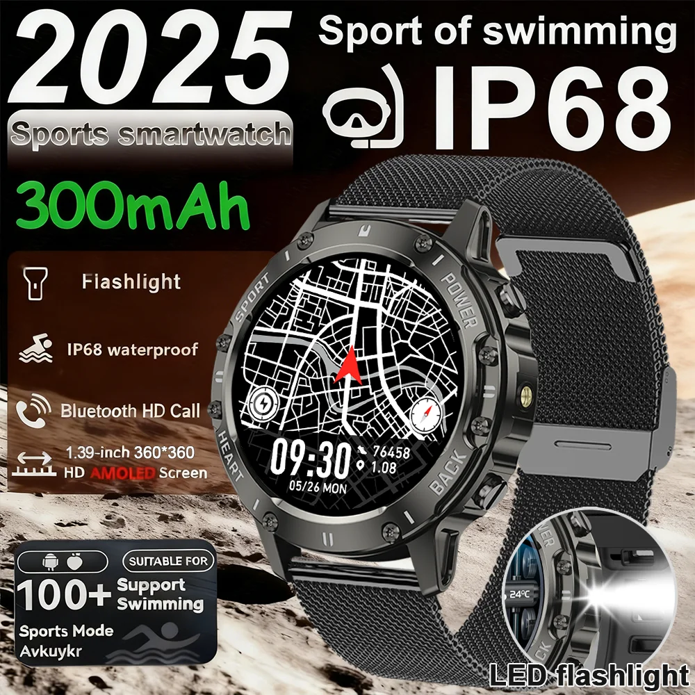 2025 New 1.39-inch AMOLED Round Screen 360*360 Resolution 5.2 Bluetooth Call Heart Rate Sleep Monitoring Android iOS Smartwatch