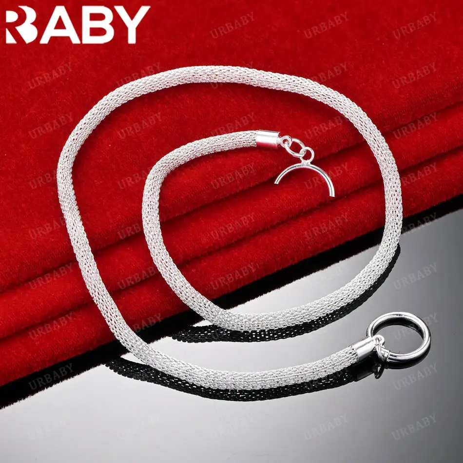 URBABY 925 Sterling Silver 4mm Rope Chain Necklace For Men and Women Fashion Jewelry Exquisite Party Engagement Wedding Gift
URBABY 925 Sterling Silver 4mm Rope Chain Necklace For Men and Women Fashion Jewelry Exquisite Party Engagement Wedding Gift