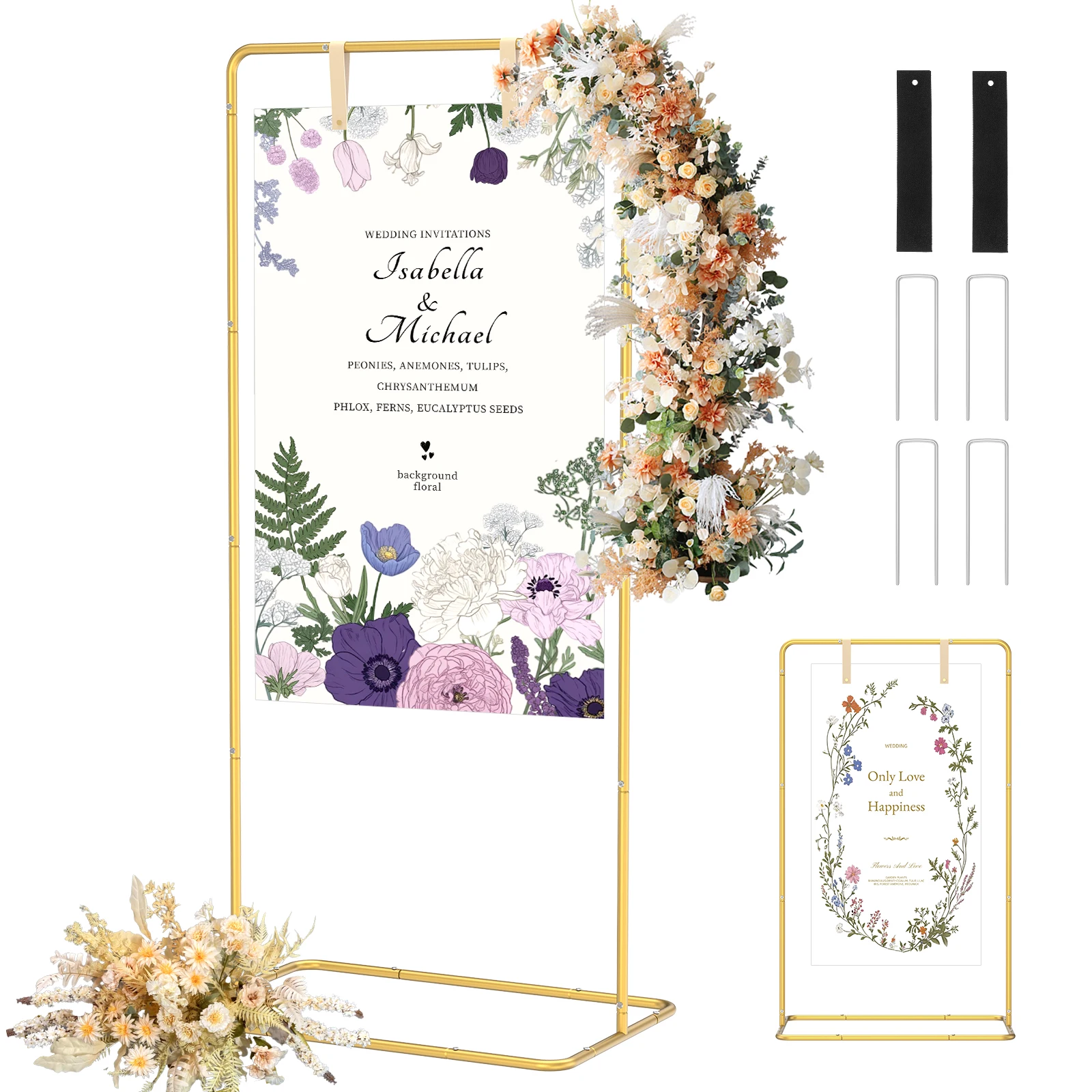 31.5x68.11/53.5 inch Poster Stand Adjustable Wedding Sign Holder Welcome Sign Stand Wedding Entrance Sign Decorative for Party
31.5x68.11/53.5 inch Poster Stand Adjustable Wedding Sign Holder Welcome Sign Stand Wedding Entrance Sign Decorative for Party