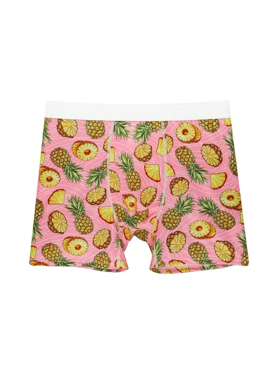 Mens Pineapple Print Pink Boxer Shorts With Soft Mesh Lining
Mens Pineapple Print Pink Boxer Shorts With Soft Mesh Lining