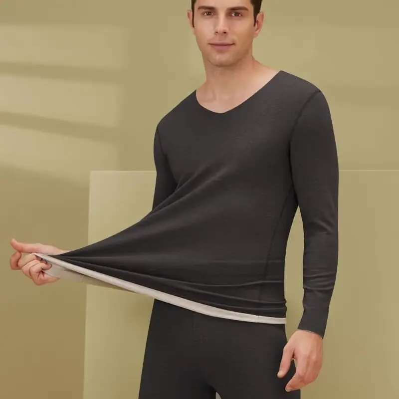 High neck thermal underwear for men in winter with thick velvet and German velvet for self heating elderly people, autumn clothe
High neck thermal underwear for men in winter with thick velvet and German velvet for self heating elderly people, autumn clothe