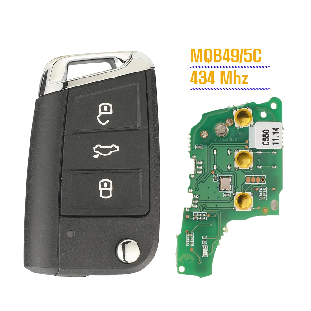 jingyuqin New Remote Key 3 Button 434MHZ With MQB49/5C For Volkswagen VW Golf Polo T-CROSS 2017-2021 Skoda Seat
jingyuqin New Remote Key 3 Button 434MHZ With MQB49/5C For Volkswagen VW Golf Polo T-CROSS 2017-2021 Skoda Seat