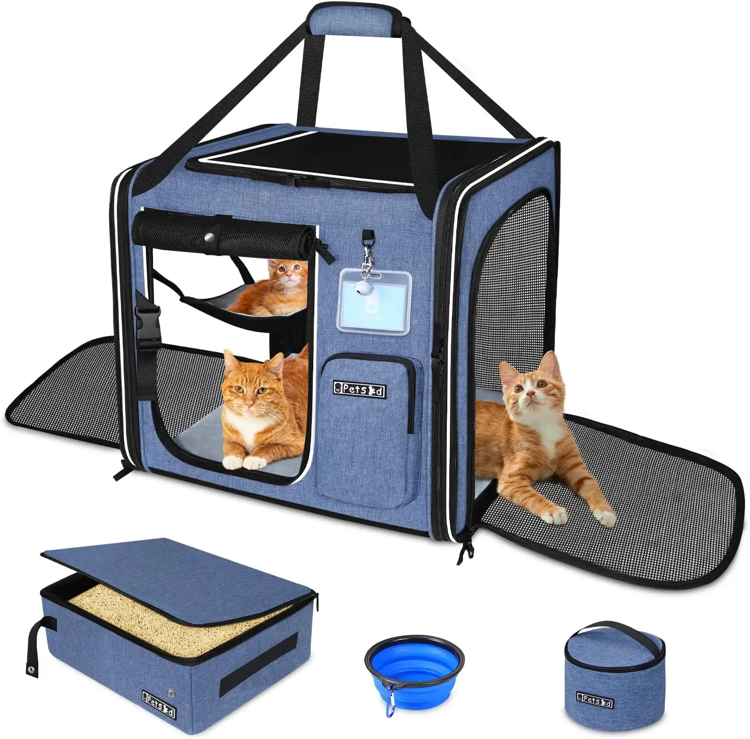 Combinable Large Cat Carrier with Litter Box for Car Travel, 19"x17"x18" Portable Soft Pet Carrier for 2 Small Cats with Saft
Combinable Large Cat Carrier with Litter Box for Car Travel, 19"x17"x18" Portable Soft Pet Carrier for 2 Small Cats with Saft