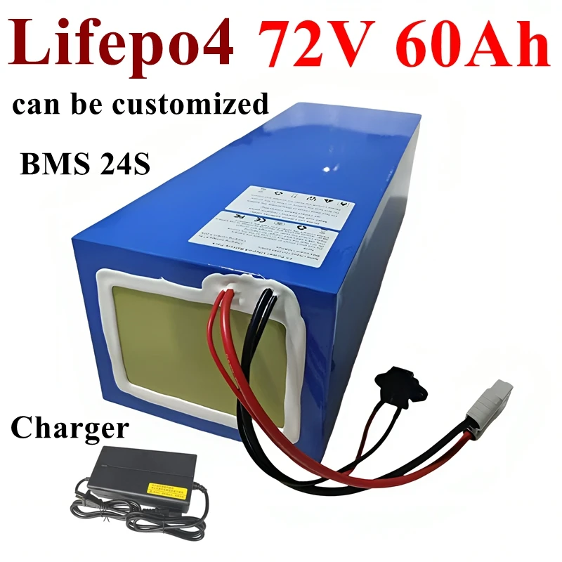 HYLlithium 72V 60Ah lifepo4 battery pack BMS 24S 76.8V deep cycle for 5000W 3500W bike scooter Motorcycle
HYLlithium 72V 60Ah lifepo4 battery pack BMS 24S 76.8V deep cycle for 5000W 3500W bike scooter Motorcycle