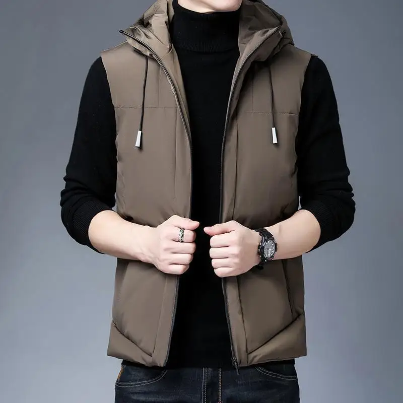 Down Jacket Vest Autumn Winter Men's Outerwear Thickened Sleeveless Cotton Jacket Warm Vest Men 
Down Jacket Vest Autumn Winter Men's Outerwear Thickened Sleeveless Cotton Jacket Warm Vest Men