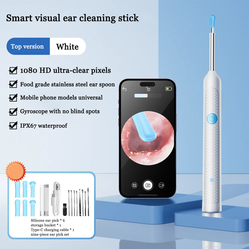 HD Camera Wireless Ear Wax Cleaning 9 Piece Set USB C Rechargeable Endoscope Home Convenient Ear Wax Removal Artifact
HD Camera Wireless Ear Wax Cleaning 9 Piece Set USB C Rechargeable Endoscope Home Convenient Ear Wax Removal Artifact