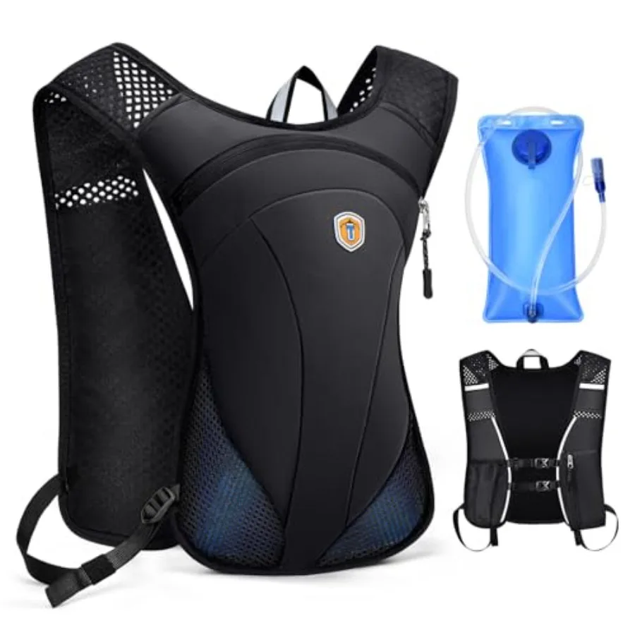 Hydration Backpack with 2L Water Bladder Bag, Lightweight and Breathable Running Vest for Men, Adjustable Chest Straps Water Pa
Hydration Backpack with 2L Water Bladder Bag, Lightweight and Breathable Running Vest for Men, Adjustable Chest Straps Water Pa