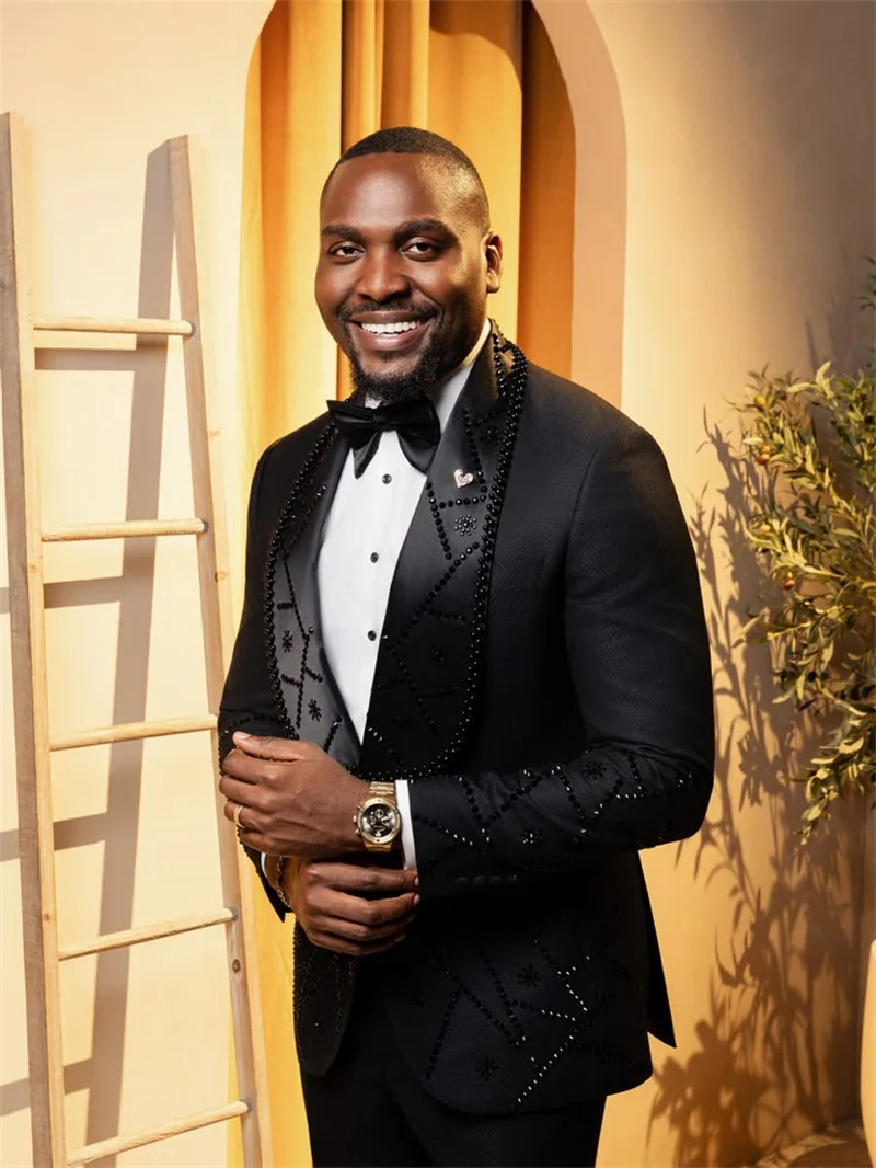 Black Groom Crystals Men Suit Set 2 Pcs Blazer+Pants Trousers Cotton Formal Office Coat Wedding Tuxedo Customized Jacket Outfit
Black Groom Crystals Men Suit Set 2 Pcs Blazer+Pants Trousers Cotton Formal Office Coat Wedding Tuxedo Customized Jacket Outfit
