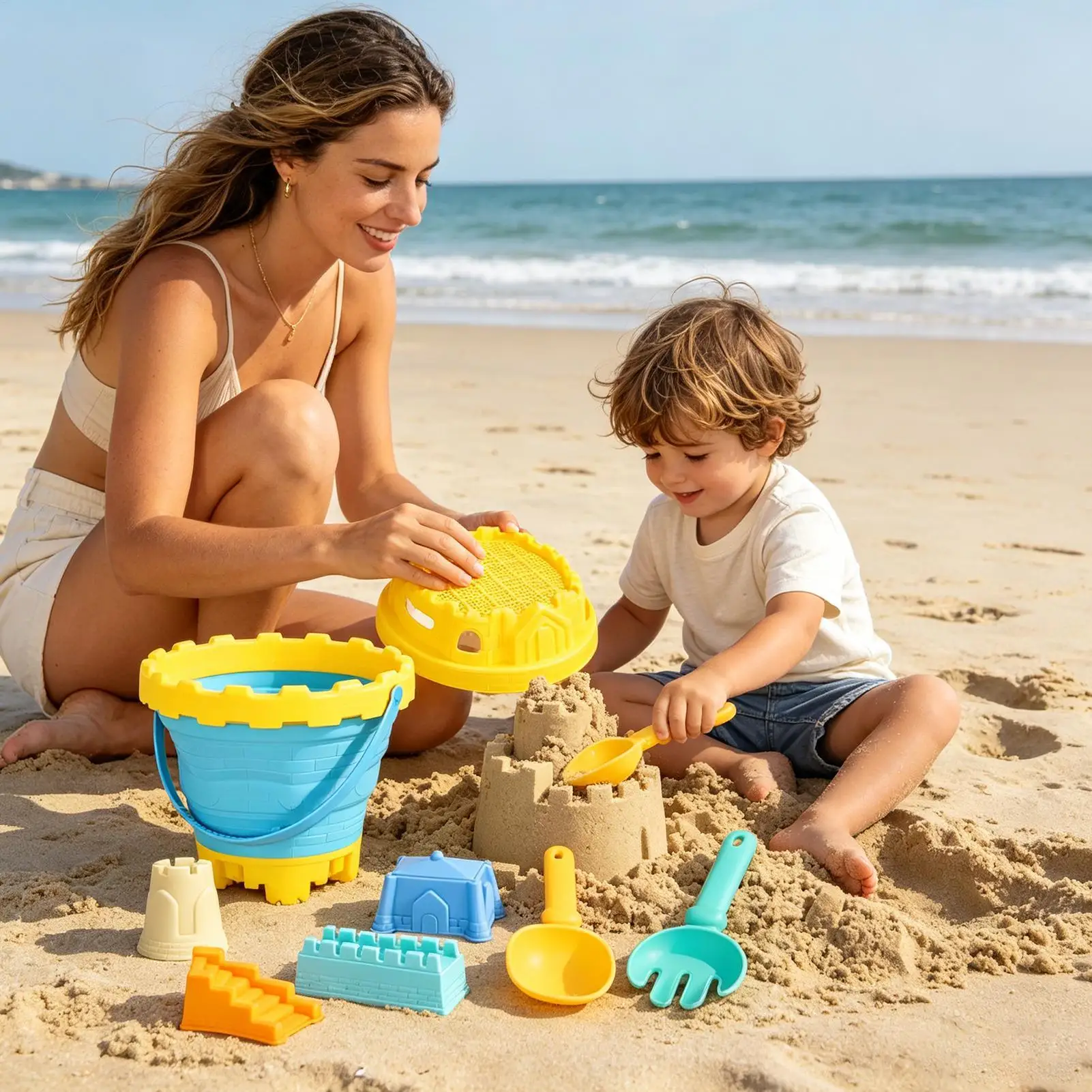 8 Piece Beach Toys Set Folding Bucket Shovel Molds Sand Castle Building Set for Kids Outdoor Garden Seaside Pool Water Play
8 Piece Beach Toys Set Folding Bucket Shovel Molds Sand Castle Building Set for Kids Outdoor Garden Seaside Pool Water Play