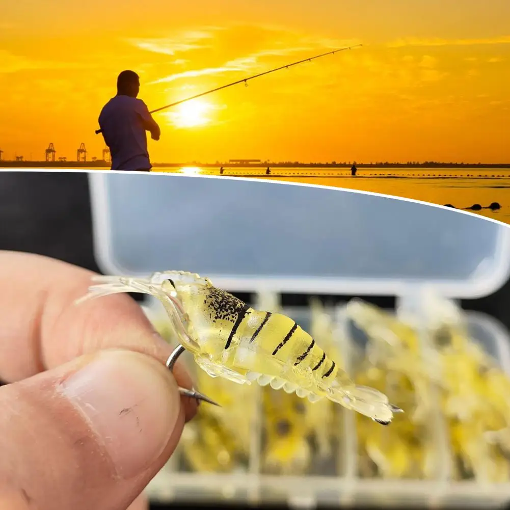 30Pcs Artificial Soft Shrimp Lures Realistic Looking Fishing Baits Vibrant Color Mini Soft Baits Fake Lures with Sharp Hooks
30Pcs Artificial Soft Shrimp Lures Realistic Looking Fishing Baits Vibrant Color Mini Soft Baits Fake Lures with Sharp Hooks