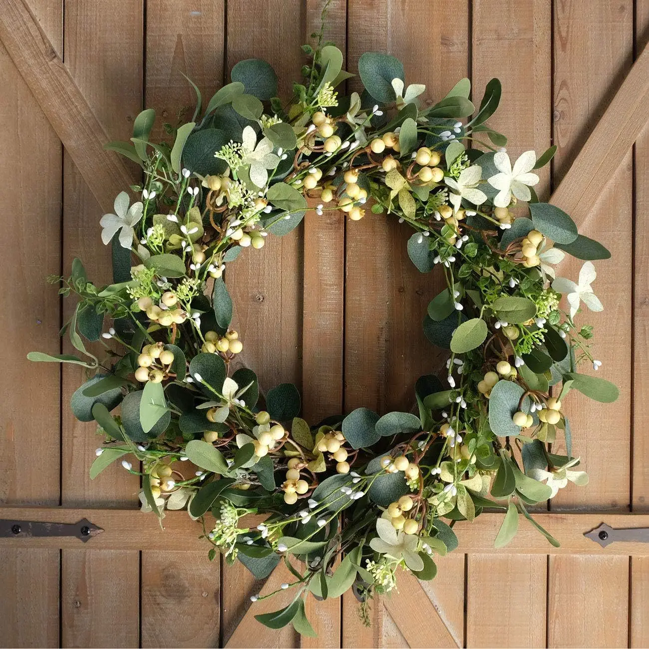 Spring and Summer Rattan Circle Rattan Eucalyptus Leaf Simulation Berry Wreath Eucalyptus Door Hanging Decorations
Spring and Summer Rattan Circle Rattan Eucalyptus Leaf Simulation Berry Wreath Eucalyptus Door Hanging Decorations