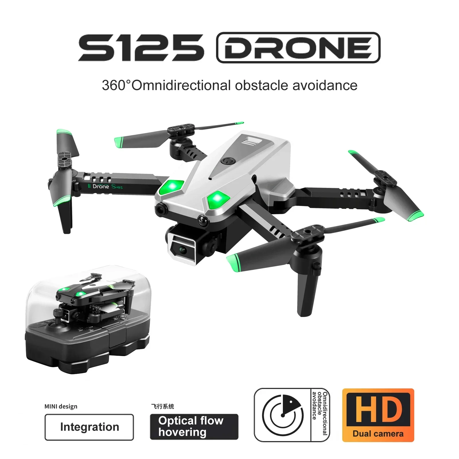 S125 Max Hd Dual-camera Vehicle Optical Flow Positioning Four-Sided Obstacle Avoidance four axis aircraft fpv Mini Drone
S125 Max Hd Dual-camera Vehicle Optical Flow Positioning Four-Sided Obstacle Avoidance four axis aircraft fpv Mini Drone