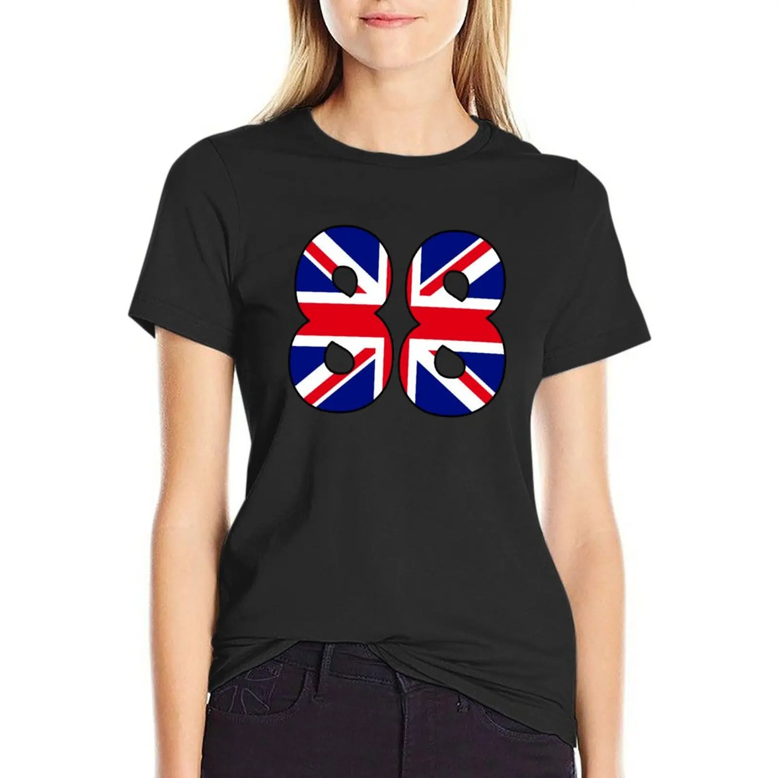 Number 88 with UK flag on the background T-Shirt animal print shirt for girls quick-drying Aesthetic clothing vintage Top Women
Number 88 with UK flag on the background T-Shirt animal print shirt for girls quick-drying Aesthetic clothing vintage Top Women