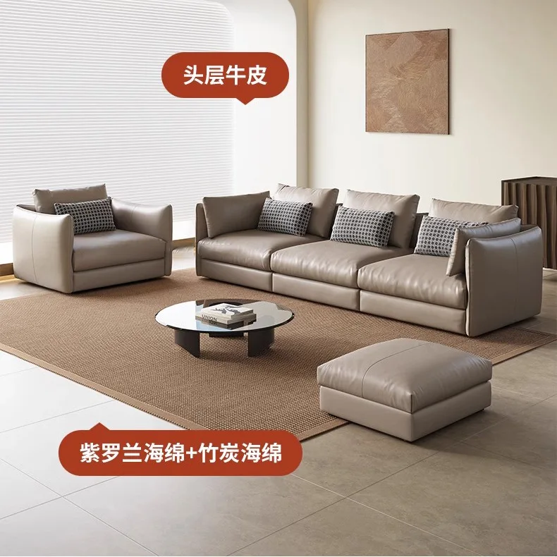 Customizable Foshan sofa leather sofa Italian light luxury living room small apartment straight row high backrest minimalist
Customizable Foshan sofa leather sofa Italian light luxury living room small apartment straight row high backrest minimalist