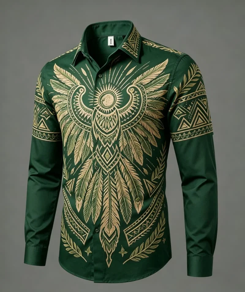Men's animal totem printed long sleeved shirt, suitable for theme parties, art gatherings, and bold ethnic style outfits
Men's animal totem printed long sleeved shirt, suitable for theme parties, art gatherings, and bold ethnic style outfits