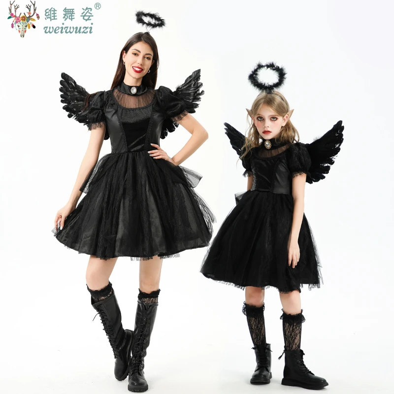 Kids Adult Evil Angel Cosplay Costumes Halloween Dark Vampire Witch Drama Parent-child Fancy Dress Carnival Party Stage Dress Up
Kids Adult Evil Angel Cosplay Costumes Halloween Dark Vampire Witch Drama Parent-child Fancy Dress Carnival Party Stage Dress Up
