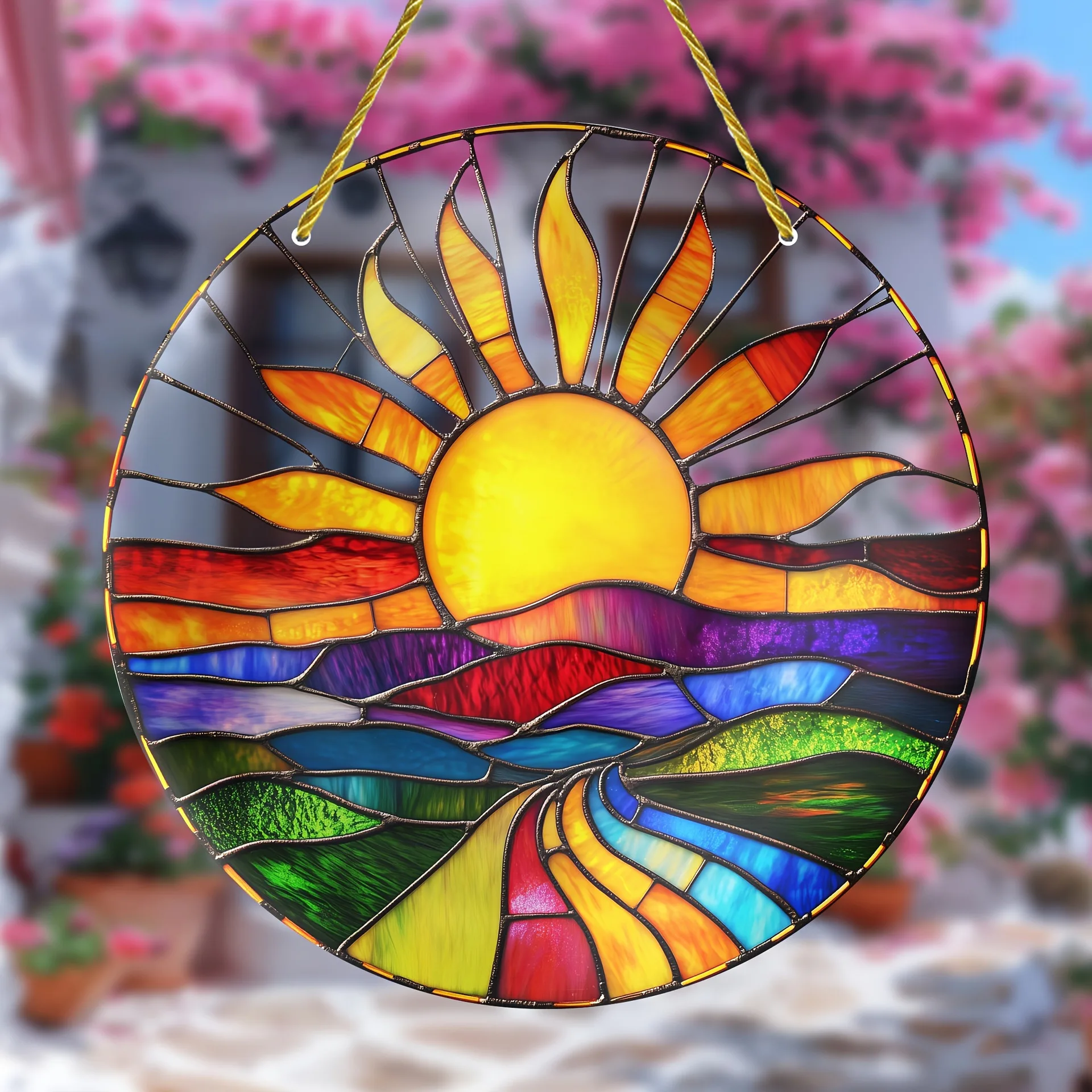 Garden outdoor transparent pendant colorful sun hanging ornament 2d flat wall pendant
Garden outdoor transparent pendant colorful sun hanging ornament 2d flat wall pendant