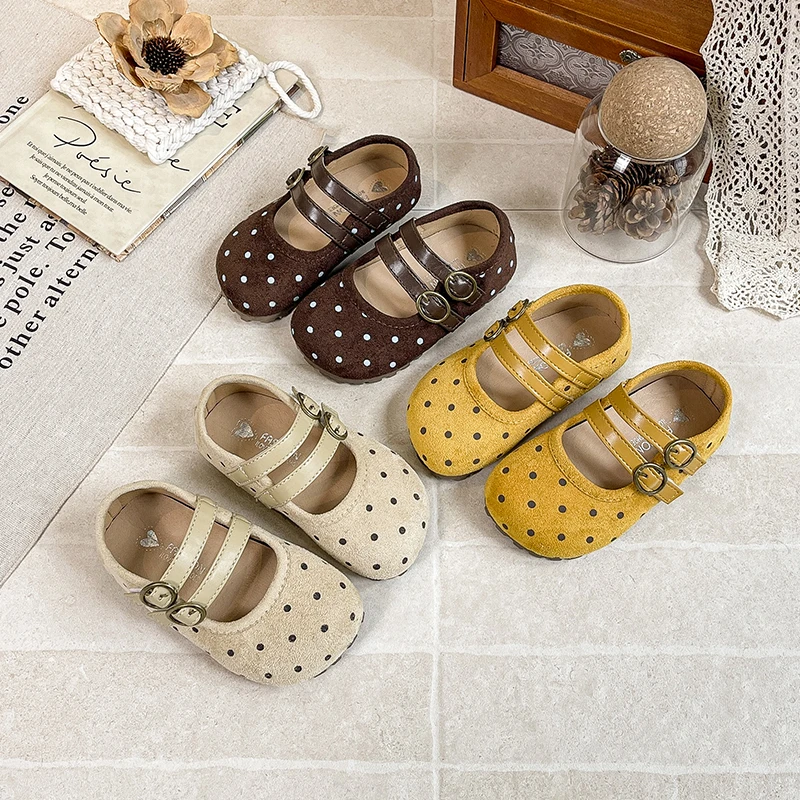 Spring Little Girl's Casual Shoes Polka Dot Round Toe Hook-loop Daily Kid's Flat Shoe Solid Colors Anti-slip Sweet Children Shoe
Spring Little Girl's Casual Shoes Polka Dot Round Toe Hook-loop Daily Kid's Flat Shoe Solid Colors Anti-slip Sweet Children Shoe