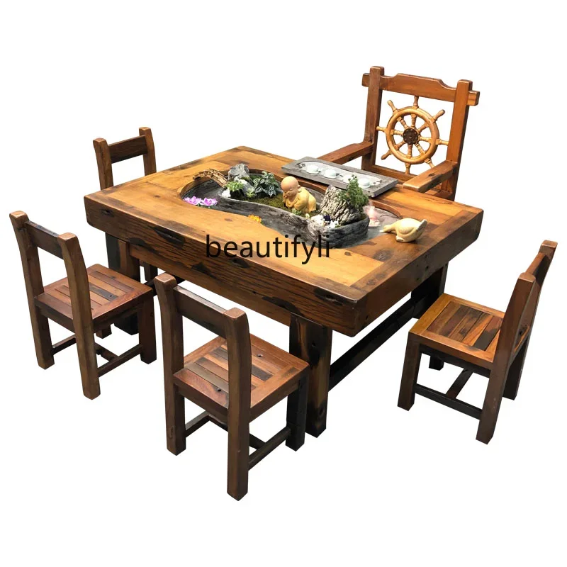 V Table-Chair Set Circulating Water Fish Farming Tea Table Chinese Zen Solid Wood Tea Table Natural
V Table-Chair Set Circulating Water Fish Farming Tea Table Chinese Zen Solid Wood Tea Table Natural