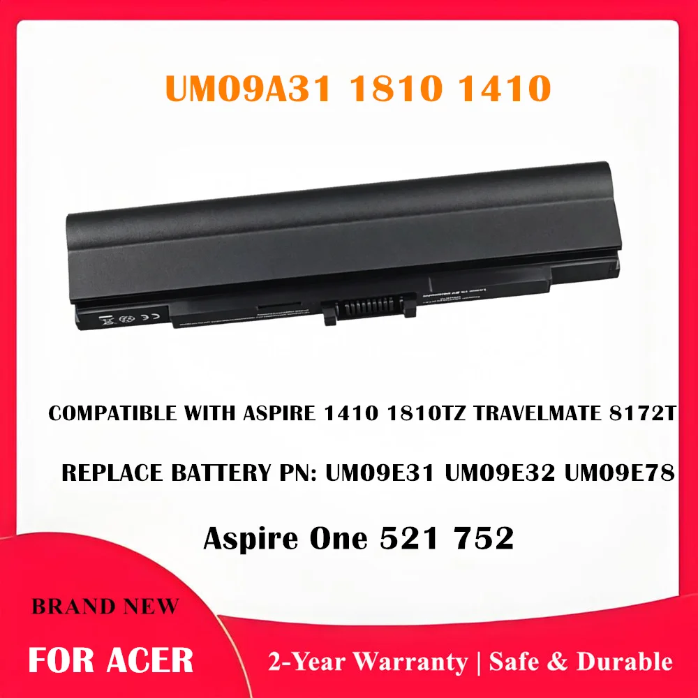 Laptop battery for Acer Aspire One 521 752 752H
Laptop battery for Acer Aspire One 521 752 752H