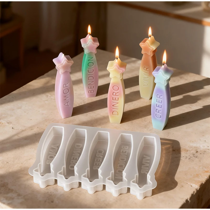 Silicone Candle Mold Spanish Alphabet Aromatherapy Candle Mold Pentagram Wishing Blessing Language Candle Home DIY Creatio Craft
Silicone Candle Mold Spanish Alphabet Aromatherapy Candle Mold Pentagram Wishing Blessing Language Candle Home DIY Creatio Craft