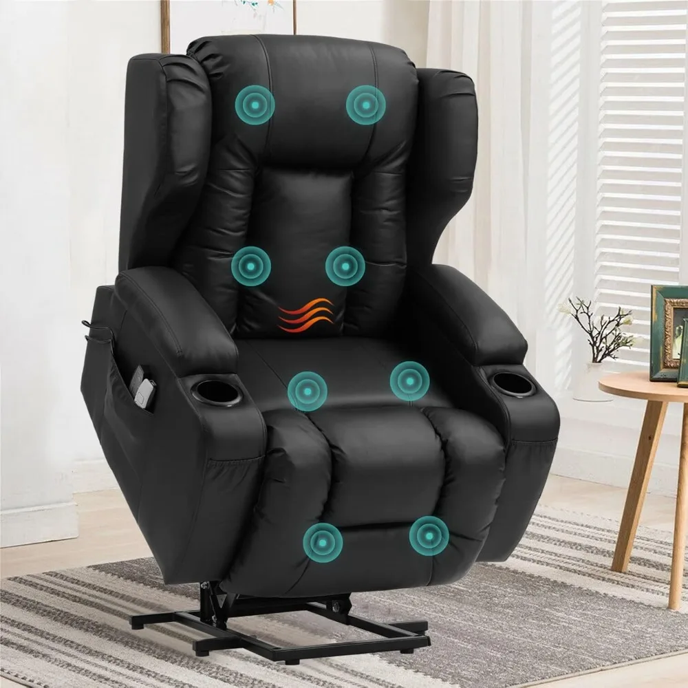 Electric Power Lift Recliner Chair for Elderly - Oversized Wingback Recliner Chair with Massage and Heat, Cup Holders
Electric Power Lift Recliner Chair for Elderly - Oversized Wingback Recliner Chair with Massage and Heat, Cup Holders