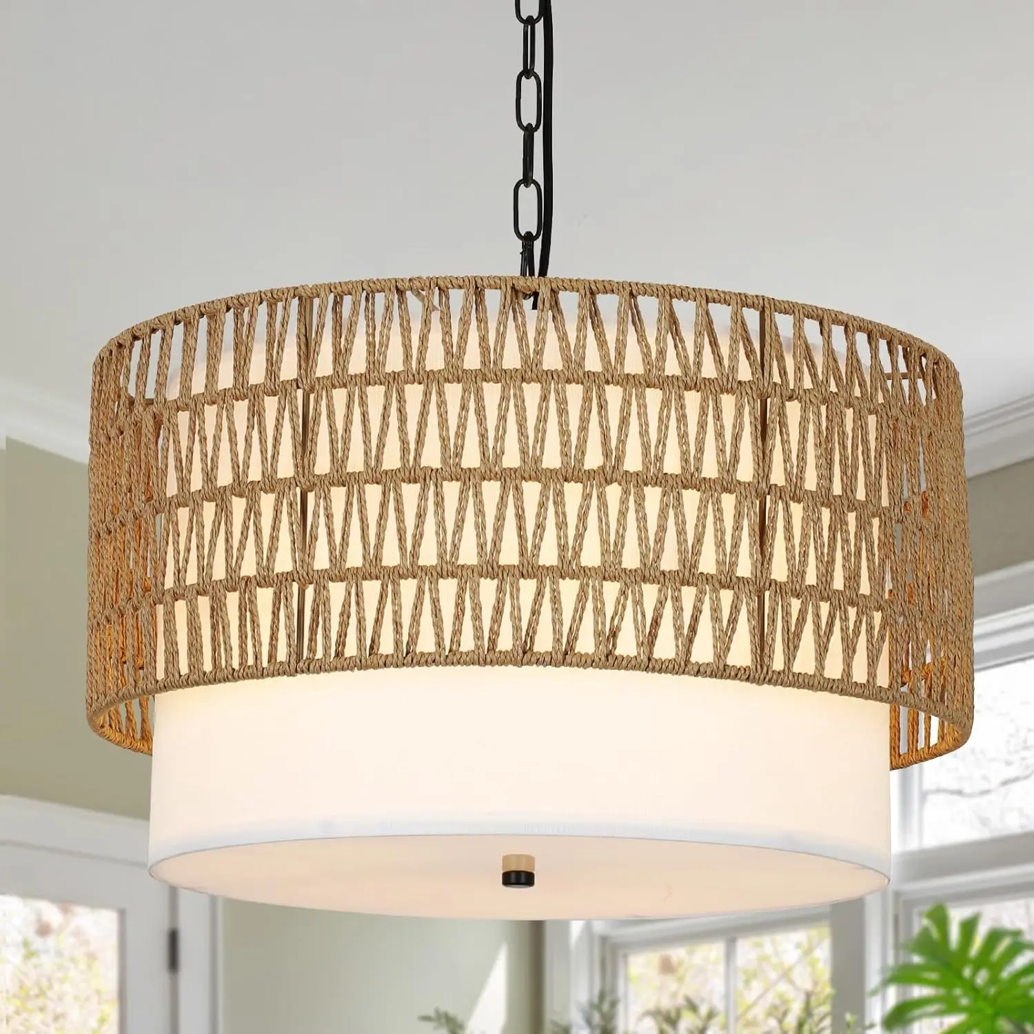 Farmhouse Chandeliers for Dining Room,5-Light Rattan Boho Chandelier Light Fixture with Fabric Shade,Hand Woven Large Rattan Din
Farmhouse Chandeliers for Dining Room,5-Light Rattan Boho Chandelier Light Fixture with Fabric Shade,Hand Woven Large Rattan Din