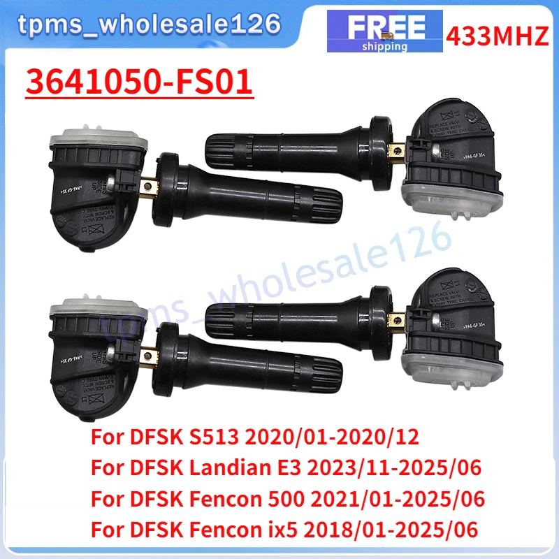 3641050-FS01 Для 2023 2024 2025 DFSK Landian E3 E5 Fencon 500 580 ix5 TPMS 4 шт./лот Датчик системы контроля давления в шинах 433 МГц
3641050-FS01 Для 2023 2024 2025 DFSK Landian E3 E5 Fencon 500 580 ix5 TPMS 4 шт./лот Датчик системы контроля давления в шинах 433 МГц
