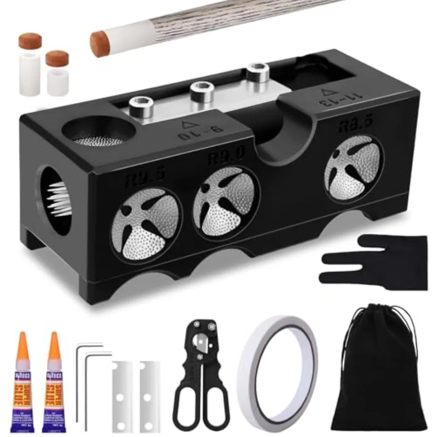 11-in-1 Billiards Pool Cue Tips Replacement Kit, Pool Cue Tip Shaper with Pool Cue Tips, Pool Cue Shaper, Pool Cue Tip Tool, Po
11-in-1 Billiards Pool Cue Tips Replacement Kit, Pool Cue Tip Shaper with Pool Cue Tips, Pool Cue Shaper, Pool Cue Tip Tool, Po