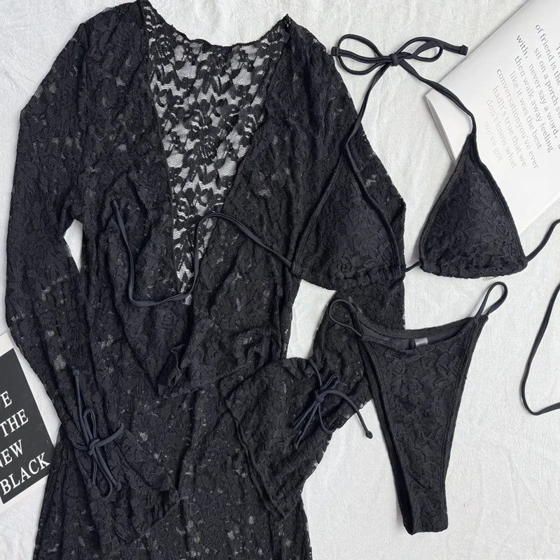 Women Sexy Vintage 3 Pieces Swimsuit Black Bikini with Skirt Swimwear Cover Up Brazilian 2026 Summer Beach Bathing Suit Female
Women Sexy Vintage 3 Pieces Swimsuit Black Bikini with Skirt Swimwear Cover Up Brazilian 2026 Summer Beach Bathing Suit Female