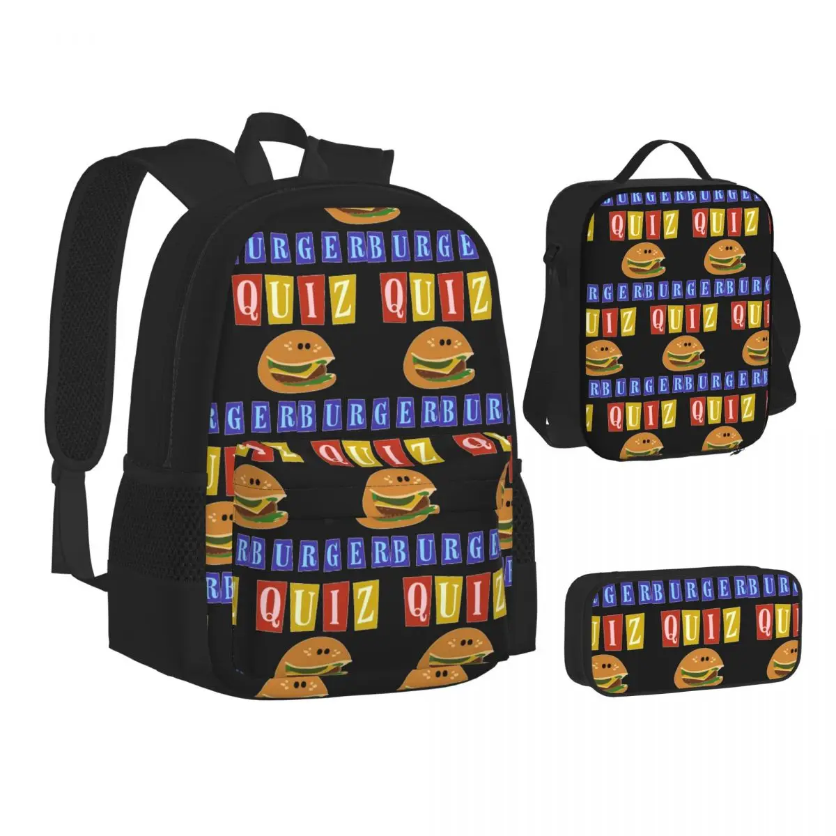 Burger Quizz New Logo Backpacks Boys Girls Bookbag School Bags Kids Rucksack Lunch Bag Pen Bag Three-Piece Set
Burger Quizz New Logo Backpacks Boys Girls Bookbag School Bags Kids Rucksack Lunch Bag Pen Bag Three-Piece Set