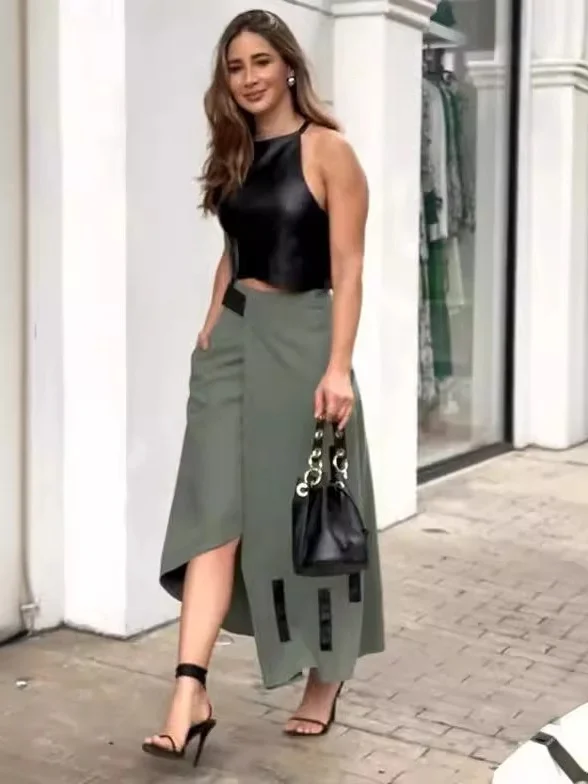 Summer Faion Set for Women Svel Vest And Skirt Asymmetrical Skirt Casual Sle round Ne Crop Top And Skirt Set
Summer Faion Set for Women Svel Vest And Skirt Asymmetrical Skirt Casual Sle round Ne Crop Top And Skirt Set