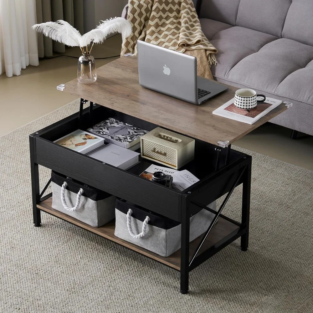 36" Lift Top Coffee Table with Cloth Storage Bins, Rustic Coffee Tables for Living Room, Coffee Table for Small Space
36" Lift Top Coffee Table with Cloth Storage Bins, Rustic Coffee Tables for Living Room, Coffee Table for Small Space